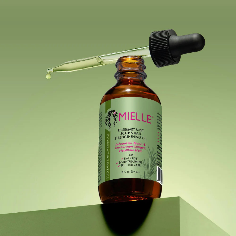Aceite de romero crecimiento Rosemary Mint Scalp & Hair Strengthening Oil de Mielle
